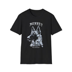 Monkey Self-Portrait Unisex Softstyle T-Shirt, Unique Graphic Tee, Animal Lover Gift, Casual Wear, Streetwear Style