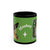 Monkey’s Gnome Art Mug (Green Edition) – Ceramic Coffee Cup with Monkey’s Painting & Portrait, Unique Dog Lover Gift, Artistic Animal Mug, Fun Drinkware, Colorful Kitchen Decor, Monkey Artwork