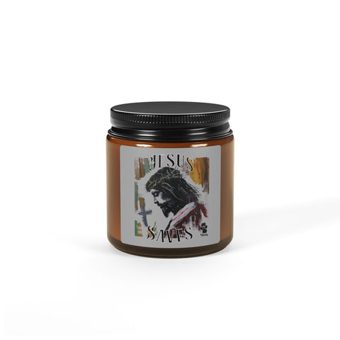 Faith-Inspired Scented Soy Candle - Jesus Design, Spiritual Gift, Home Decor, Relaxation, Self-Care