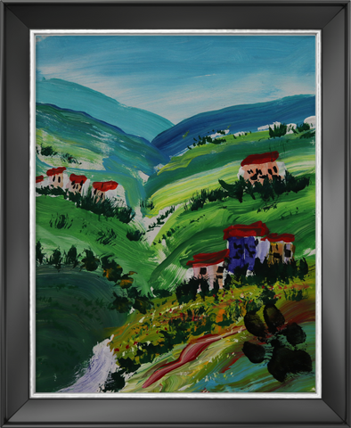 MONKEYS PRETTY HILLS 11X14 ORIGINAL CANVAS