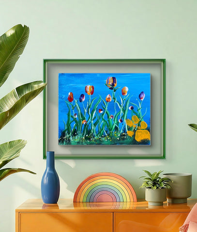 PRETTY TULIPS 8X10 CANVAS BOARD ORIGINAL