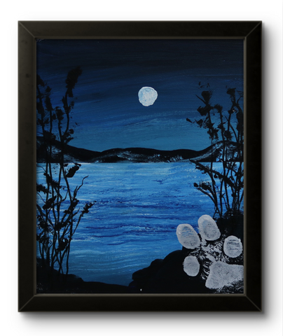 MOONLIT SCAPE 8X10 CANVAS BOARD ORIGINAL