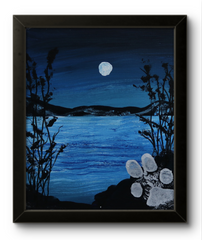 MOONLIT SCAPE 8X10 CANVAS BOARD ORIGINAL