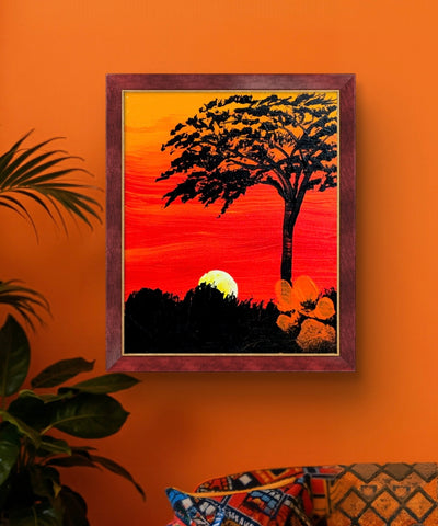 SAVANNAH ON FIRE. ORIGINAL 8X10 CANVAS BOARD