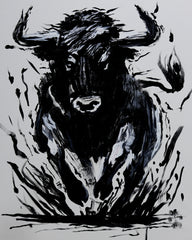 RAGING BULL 20X16" STRETCHED CANVAS REPLICA