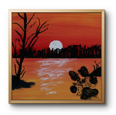 MONKEY'S GOLDEN HOUR 8X8 CANVAS BOARD ORIGINAL