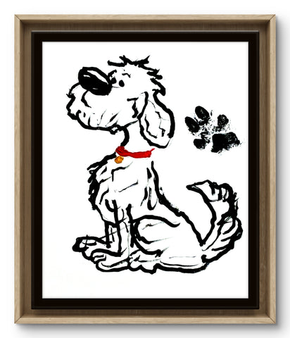 SCRUFFY MUTT 11X14 CANVAS BOARD ORIGINAL