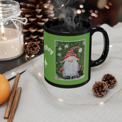Monkey’s Gnome Art Mug (Green Edition) – Ceramic Coffee Cup with Monkey’s Painting & Portrait, Unique Dog Lover Gift, Artistic Animal Mug, Fun Drinkware, Colorful Kitchen Decor, Monkey Artwork
