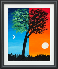 HALF &HALF SCENE 5X7 ORIGINAL CANVAS BOARD