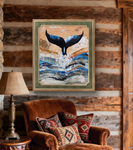 THE FLUKE DIVE 20X24 ORIGINAL STRETCHED CANVAS