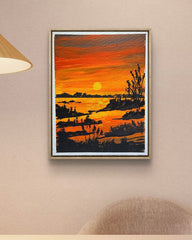 LAST LIGHT LAGOON 11X14 ORIGINAL CANVAS