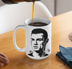 CR7 Art Mug – Unique Coffee Cup with Monkey’s Painting, Artistic Animal Mug, Pet Lover Gift, Fun Drinkware, Colorful Kitchen Decor, Monkey Artwork