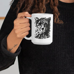 Cheetah Artistic Animal Mug, Unique Coffee Cup, Pet Lover Gift, Fun Drinkware, Colorful Kitchen Decor, Monkey Artwork