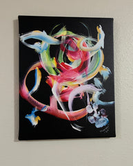 COLORFUL CANINE CHAOS 11X14 CANVAS REPLICA