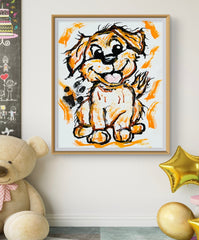 CRAZY PUP 11X14 CANVAS BOARD ORIGINAL