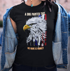 Eagle Art T-Shirt – Unique Graphic Tee by Monkey, Animal Lover Gift, Dog Trainer Inspired Casual Statement Shirt