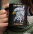 Bald Eagle Art Mug – Black Ceramic Coffee Cup with Monkey’s Painting & Portrait, Artistic Animal Mug, Unique Drinkware, Pet Lover Gift, Colorful Kitchen Decor, Monkey Artwork