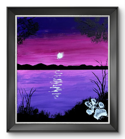 FUCHSIA SUNSET 11X14 ORIGINAL CANVAS BOARD