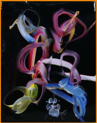 TAILS OF COLOR Stapled Canvas 16X20 Original with a resin coating