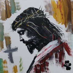 JESUS STRETCHED CANVAS REPLICA 12X12"