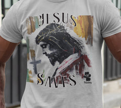 Jesus Saves Graphic Tee, Unisex Cotton T-Shirt, Faith Apparel, Christian Gift, Inspirational Shirt