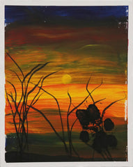 Live TV Sunset 8X10 Original canvas board