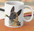 Monkey Self Portrait Art Mug – Black Ceramic Coffee Cup with Monkey’s Own Painting, Unique Dog Lover Gift, Artistic Drinkware, Fun Kitchen Decor, Monkey Artwork