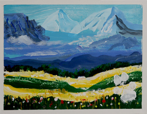 BLUE MOUNTAINS 11X14 ORIGINAL CANVAS BOARD
