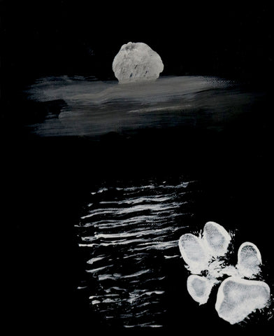 Full Moon 8X10 Original canvas board