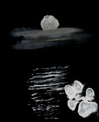Full Moon 8X10 Original canvas board