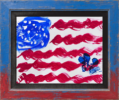 US FLAG #2 8X10 ORIGINAL CANVAS BOARD