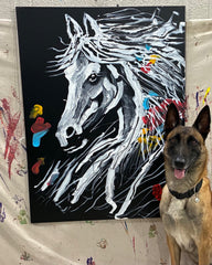 FANCY HORSE 30X40 INCHES ORIGINAL CANVAS