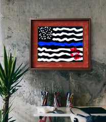 HEROES FLAG 8X10 ORIGINAL CANVAS BOARD