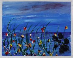 SEA TULIPS ORIGINAL 8X10 CANVAS BOARD