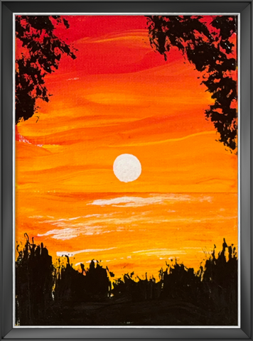 1st 5X7 SUNSET ORIGINAL 5X7 CANVAS BOARD