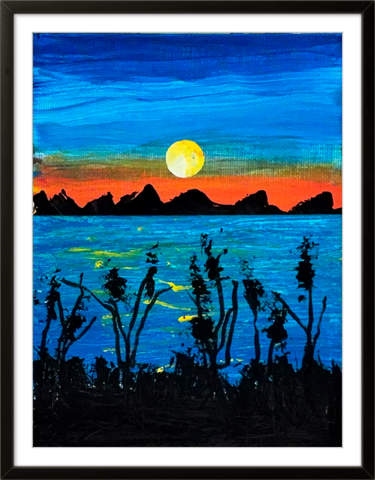 BLUE LAGOON 5X7 ORIGINAL CANVAS BOARD