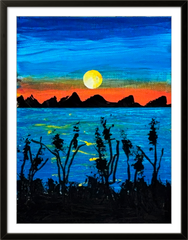 BLUE LAGOON 5X7 ORIGINAL CANVAS BOARD