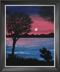 MONKEYS PINK SKY 11X14 CANVAS ORIGINAL
