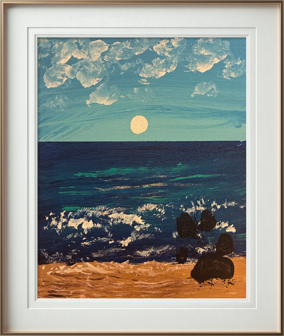 MONKEYS OCEAN 8X10 ORIGINAL CANVAS BOARD