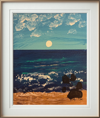 MONKEYS OCEAN 8X10 ORIGINAL CANVAS BOARD